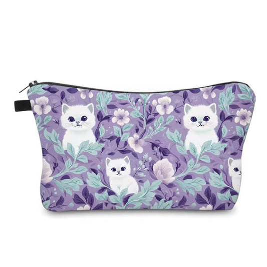 Pouch - Cats Purple Turquoise