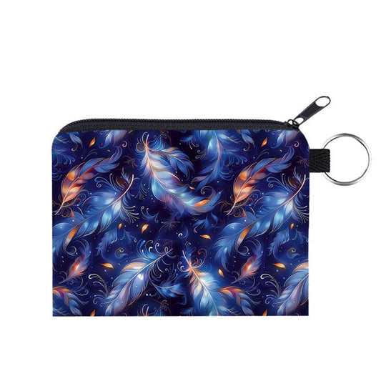 Mini Pouch - Feather Blue Galaxy