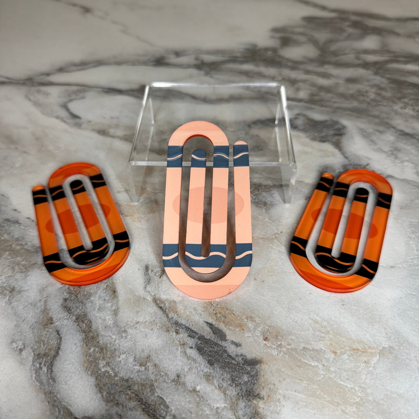 Jumbo Paperclip - Orange Crayon - PREORDER
