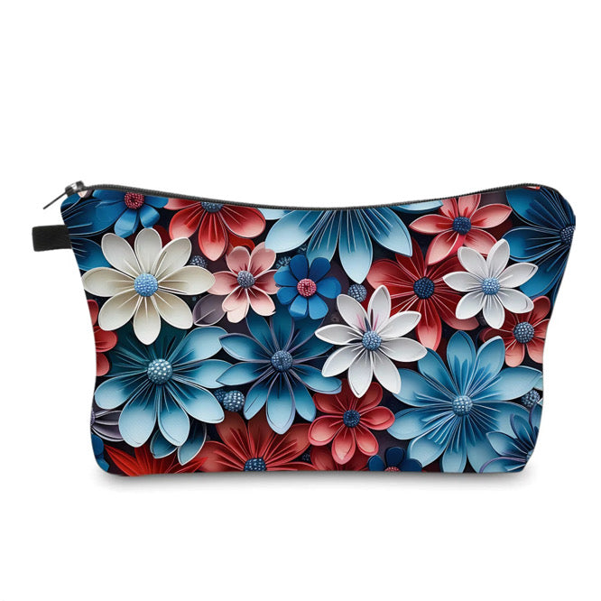 Pouch - Floral Red Blue