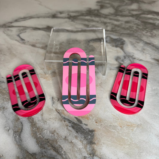 Jumbo Paperclip - Hot Pink Crayon