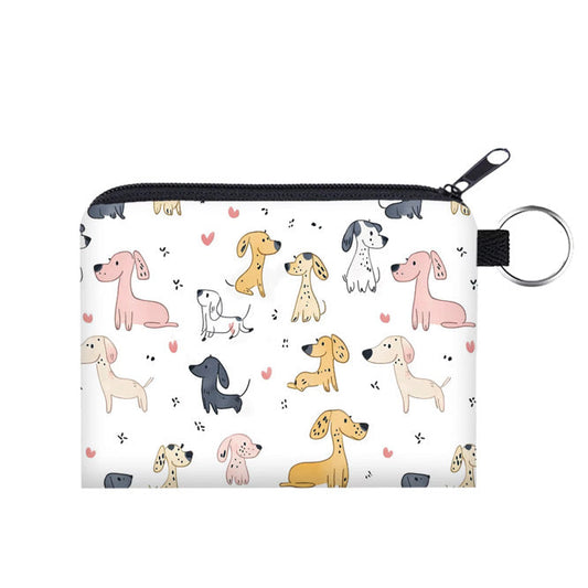 Mini Pouch - Dog, Cartoon Dogs & Hearts
