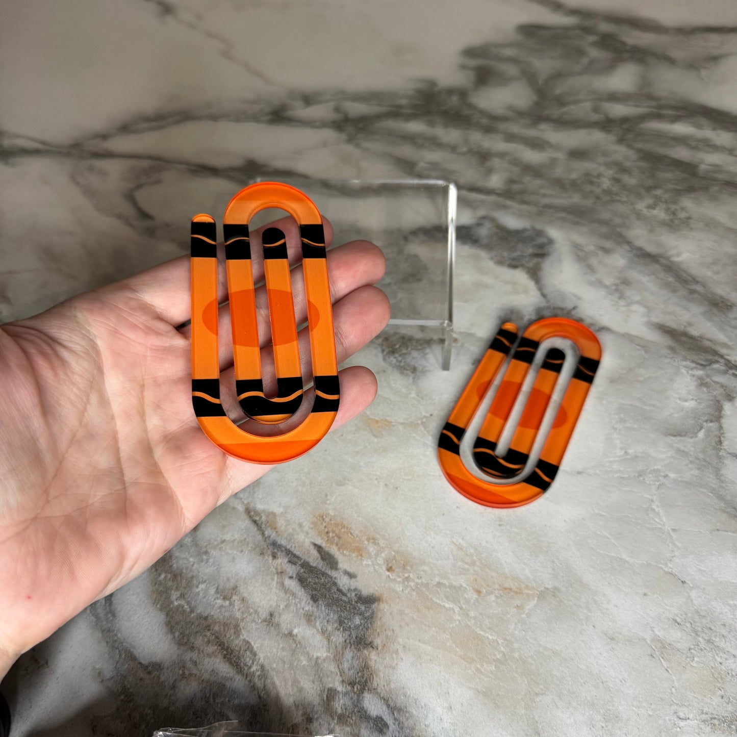 Jumbo Paperclip - Orange Crayon - PREORDER