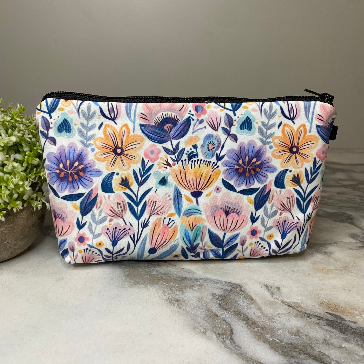 Pouch - Purple Blue Yellow Floral