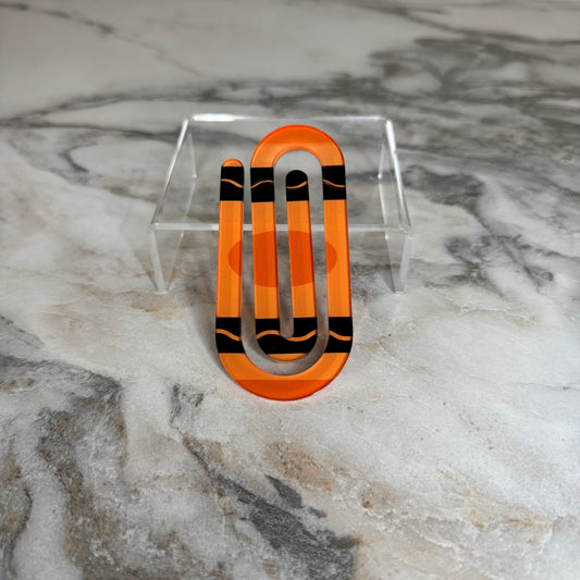 Jumbo Paperclip - Orange Crayon - PREORDER