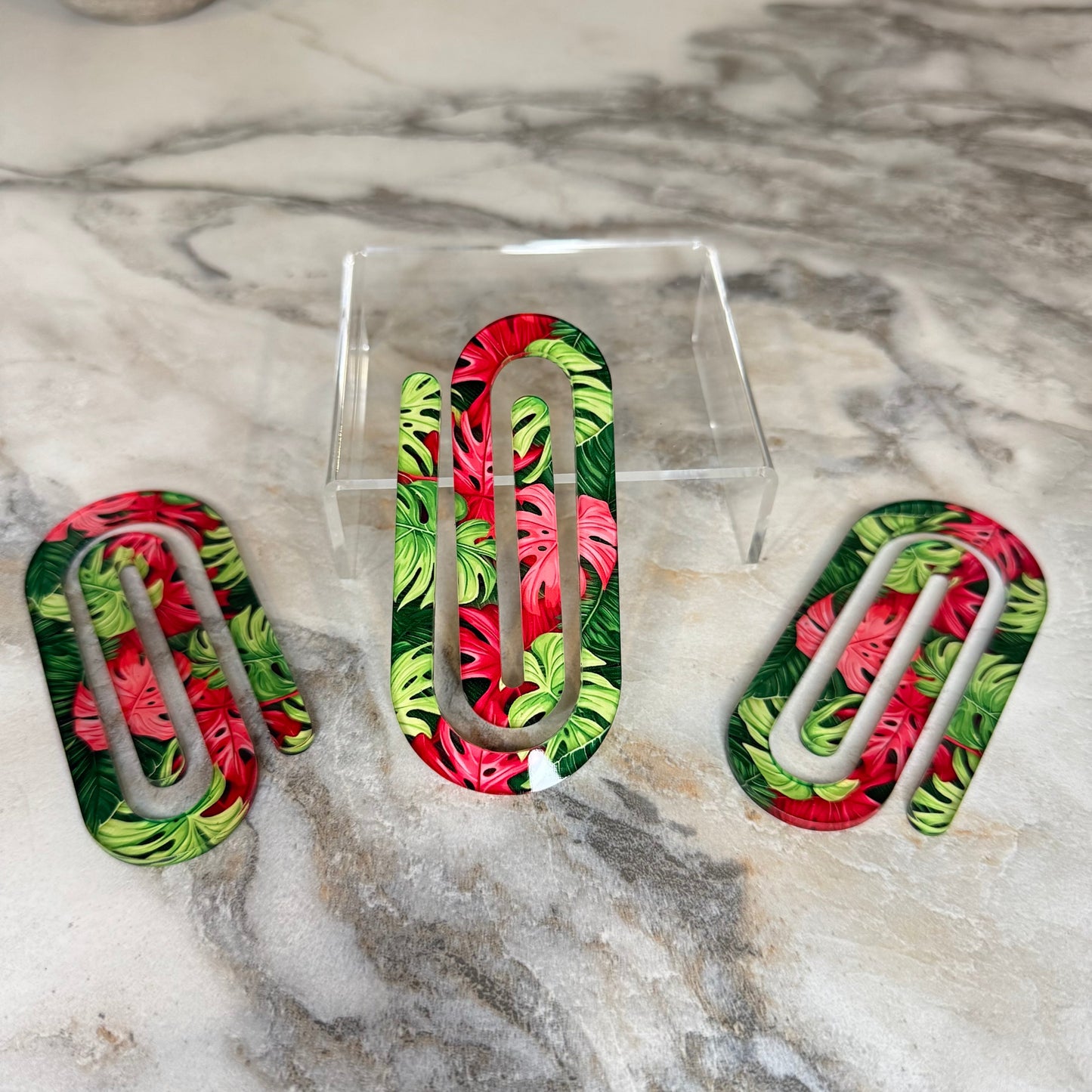 Jumbo Paperclip - Monstera Leaves Tropical