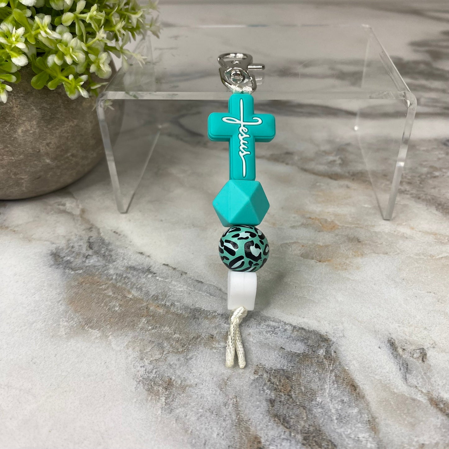 Keychain - Silicone Bead - Religious - Jesus