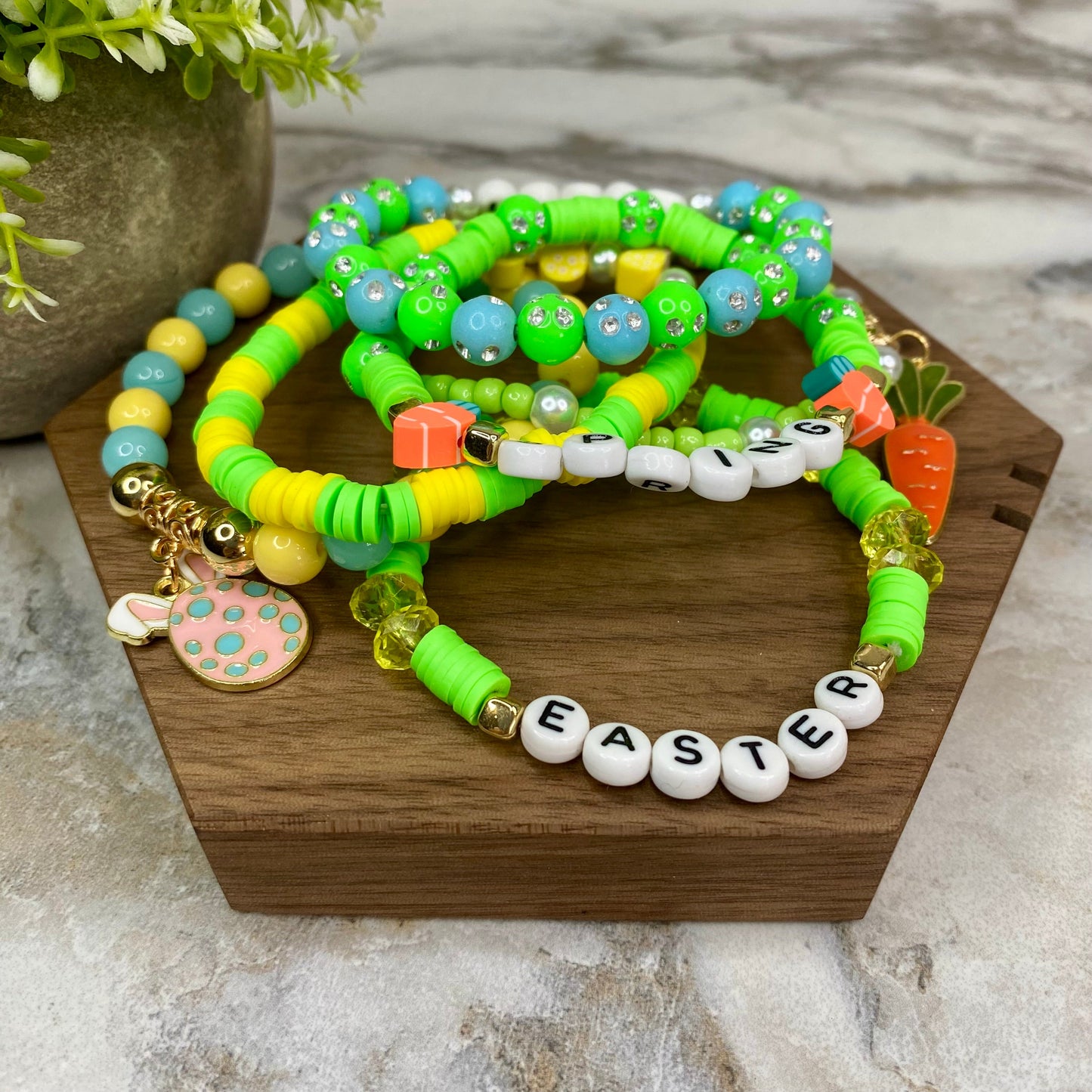 Bracelet - Clay + Bead - Easter Mix #7