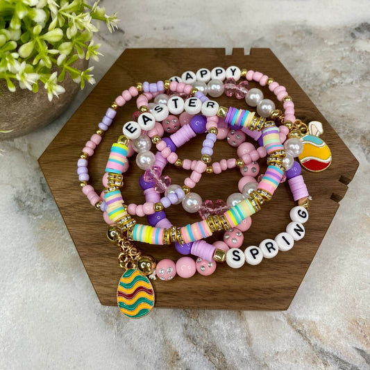 Bracelet - Clay + Bead - Easter Mix #3