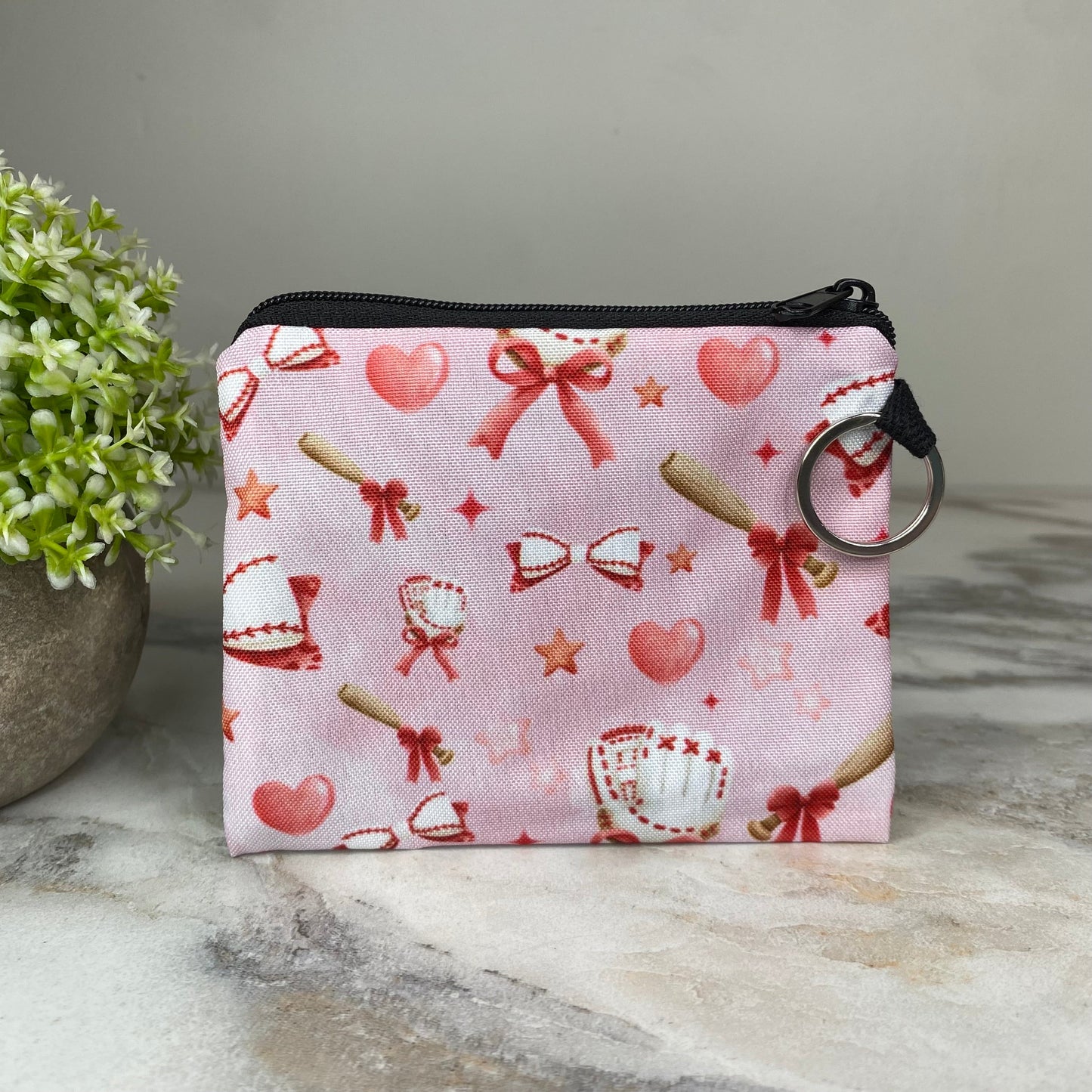 Mini Pouch - Baseball Bows