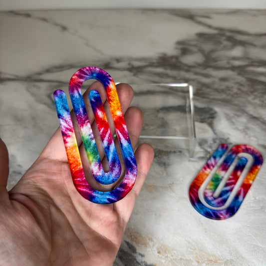 Jumbo Paperclip - Glitter Tie Dye - PREORDER