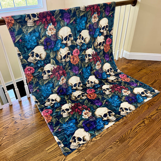 Blanket Halloween #9 - Floral Skull