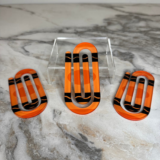 Jumbo Paperclip - Orange Crayon - PREORDER