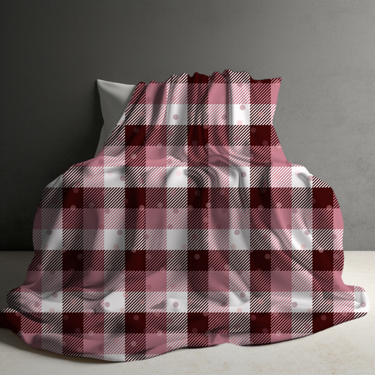 Blanket - Valentine’s Day - Pink Plaid Polkadot - PREORDER