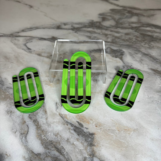 Jumbo Paperclip - Green Crayon - PREORDER