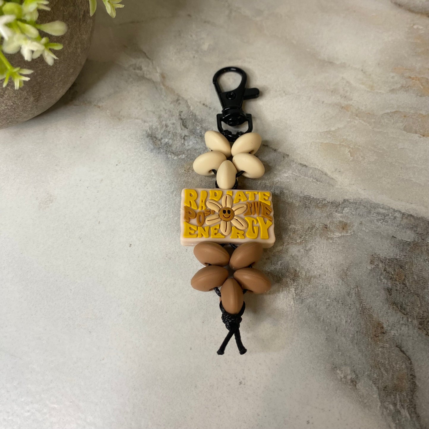 Keychain - Silicone Bead - Radiate Positive Energy