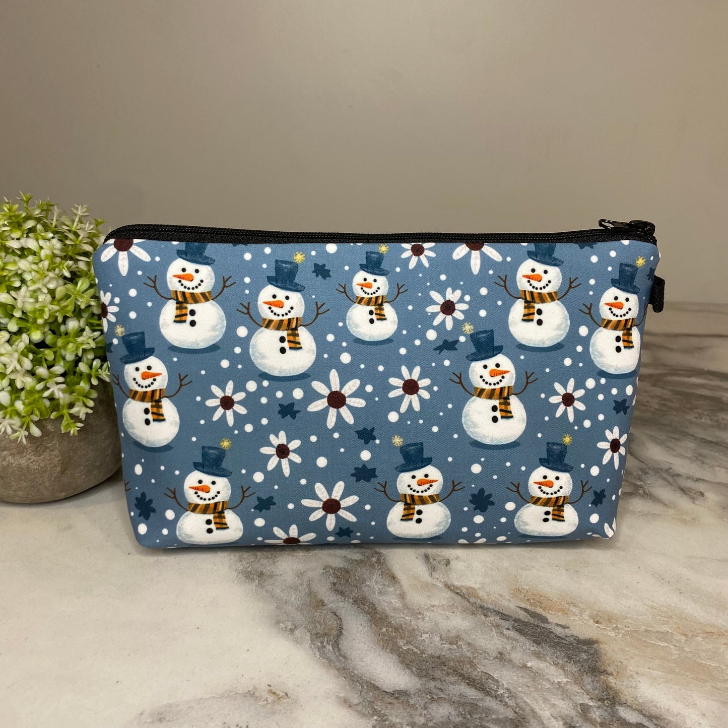 Pouch - Christmas Floral Frosty Snowman