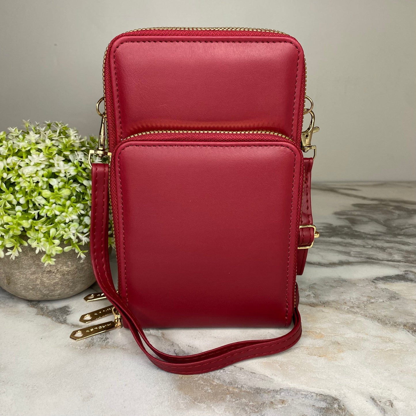 Ivy Crossbody Wallet + Purse - Red