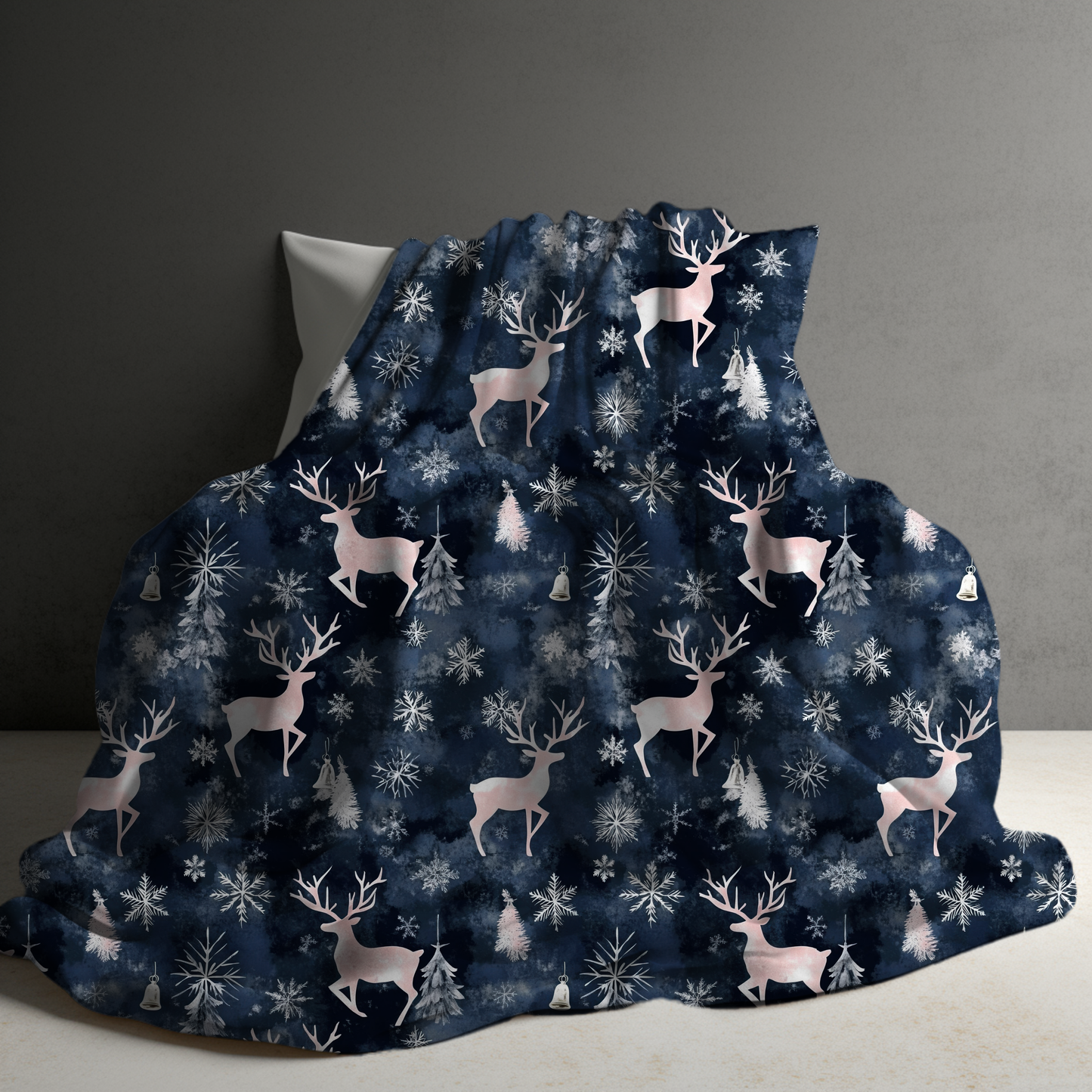 Blanket - Christmas - Navy Deer