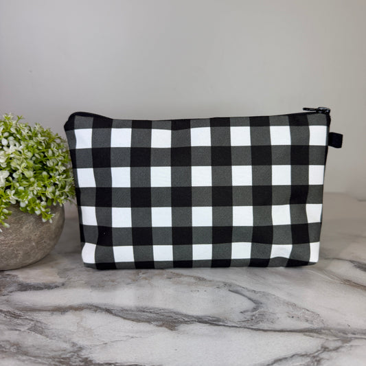 Pouch - Plaid Black White