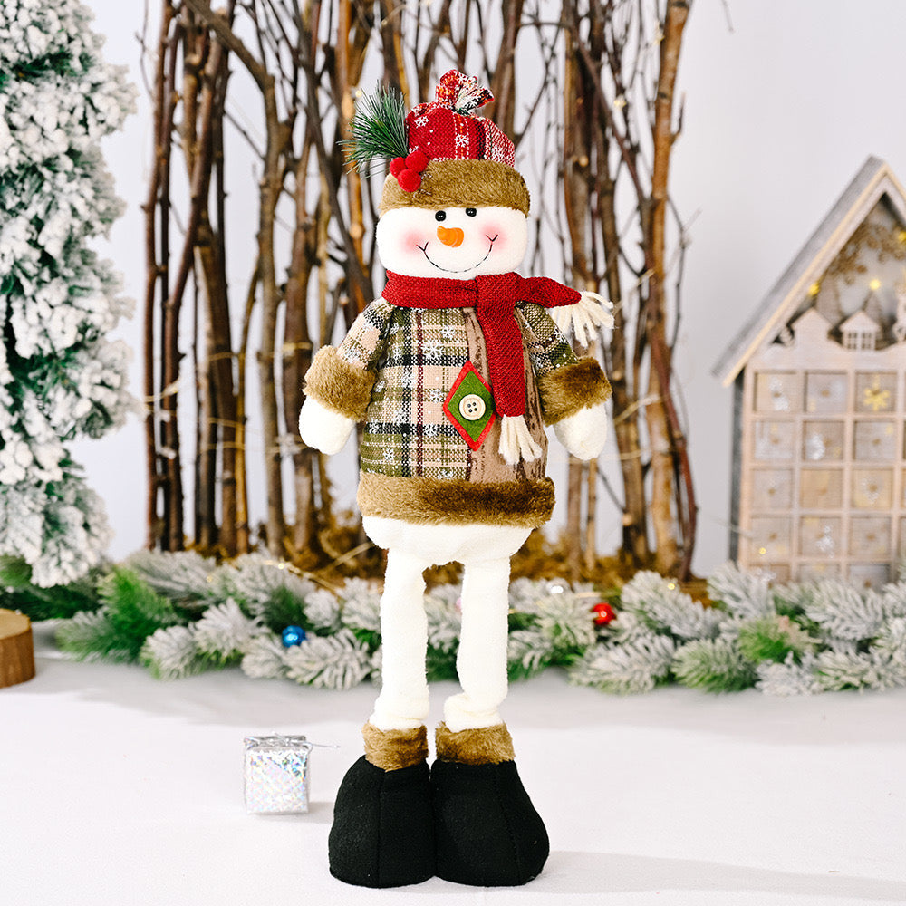 Telescopic Standing Christmas Decor - Plaid