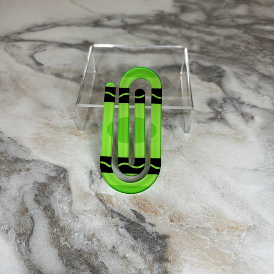 Jumbo Paperclip - Green Crayon - PREORDER