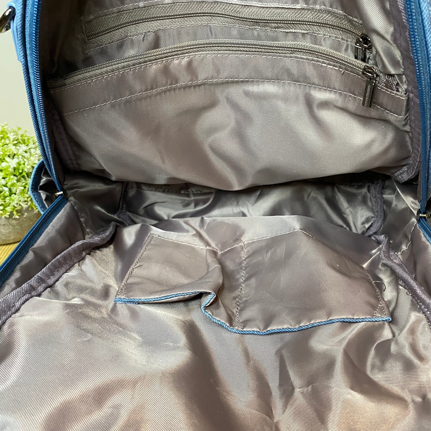 Denim Suede Brooke Backpack + Pouch