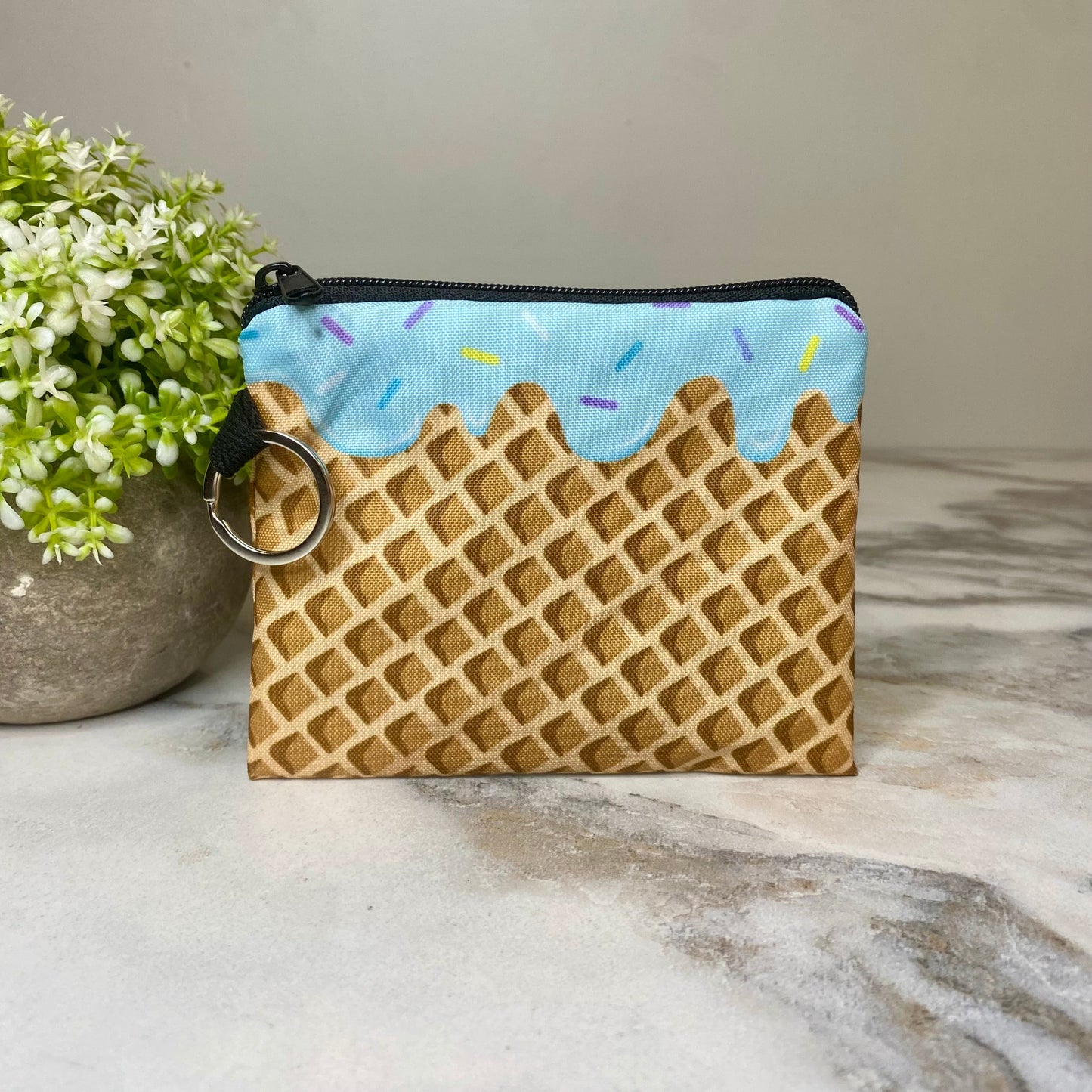 Mini Pouch - Ice Cream Cone Blue