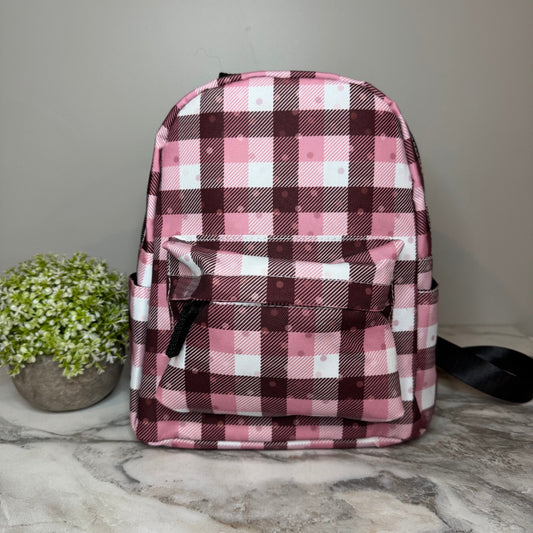 Mini Backpack - Valentine’s Day Pink Plaid