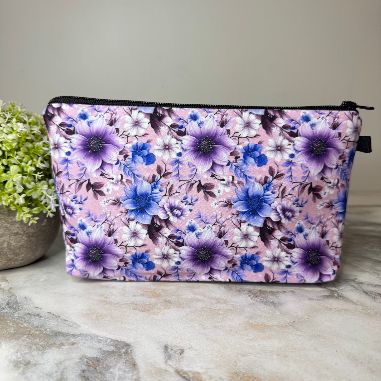 Pouch - Floral Purple Blue