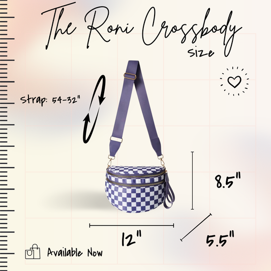 The Roni Nylon Crossbody - Checkered Black + Grey - PREORDER