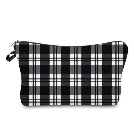 Pouch - Holiday Christmas - Black & White Plaid